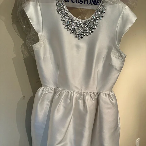 vintage 1950s wedding dresses Vintage 1950s White Metallic Lace Wedding Dress, Cream Lining, XS
